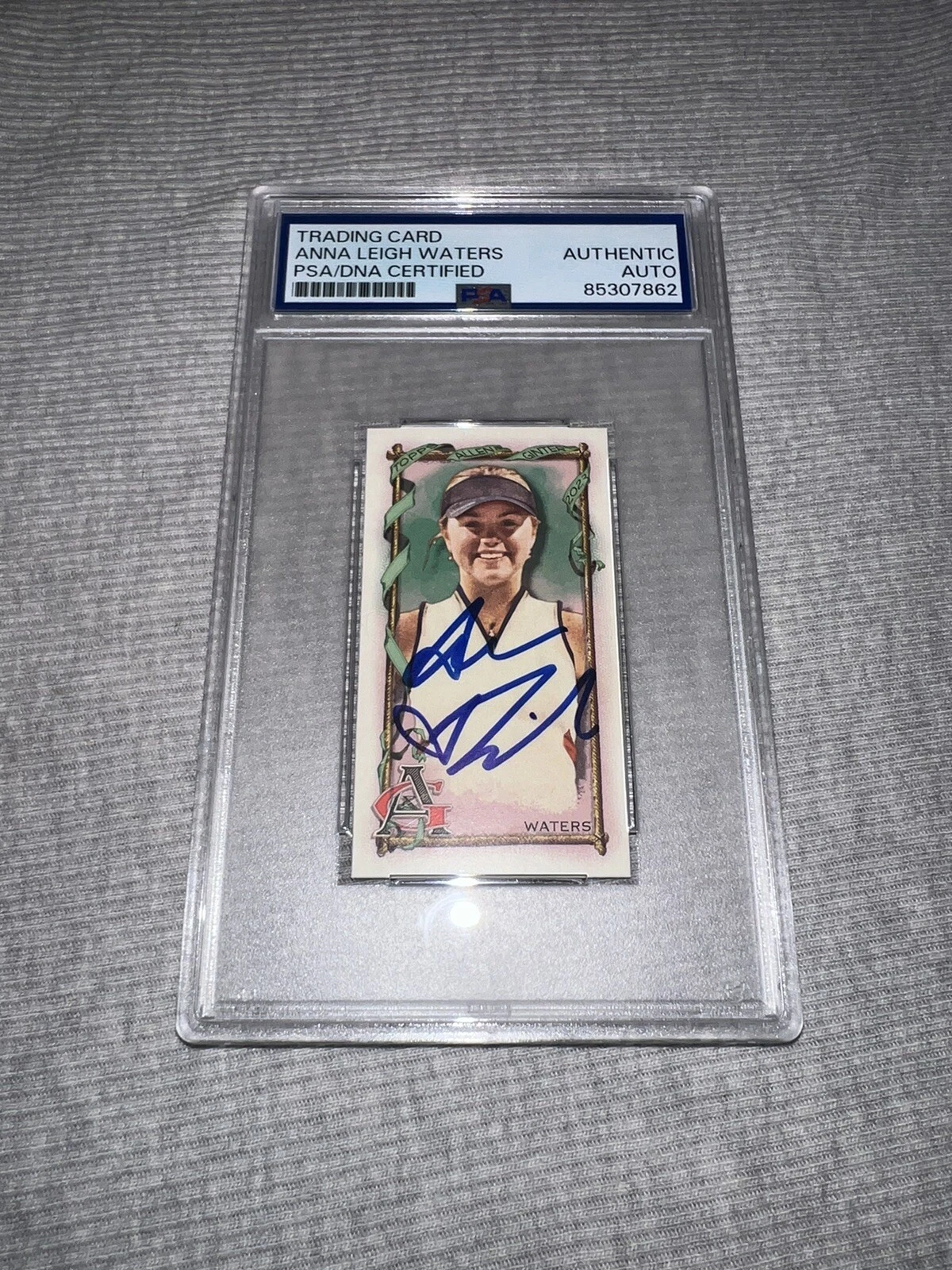 Anna Leigh Waters Signed Official 2023 Allen & Ginter #295 Mini Trading Card PSA