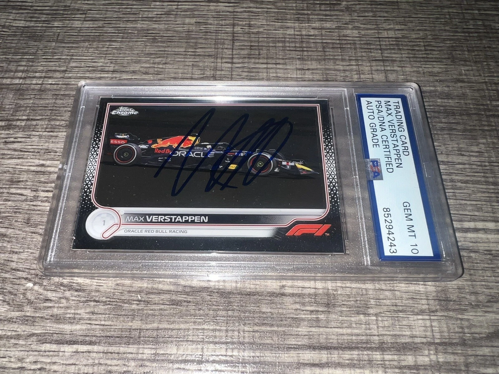 Max Verstappen Signed 2022 Topps Chrome F1 Card #109 Red Bull Auto 10 PSA/DNA