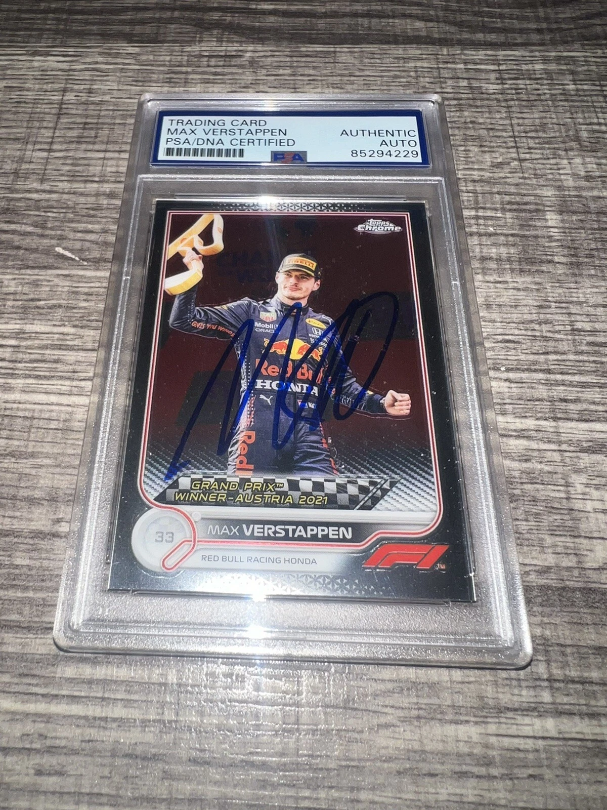 Max Verstappen Signed 2022 Topps Chrome F1 Card #159 Red Bull Racing PSA/DNA