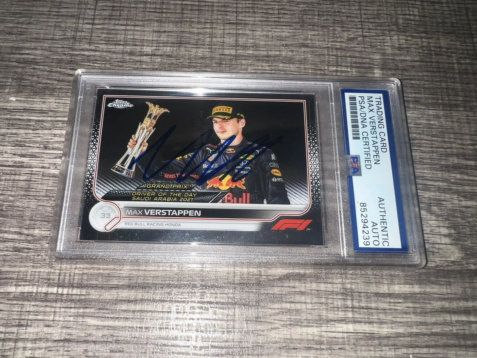 Max Verstappen Signed 2022 Topps Chrome F1 Card #192 Red Bull Racing PSA/DNA