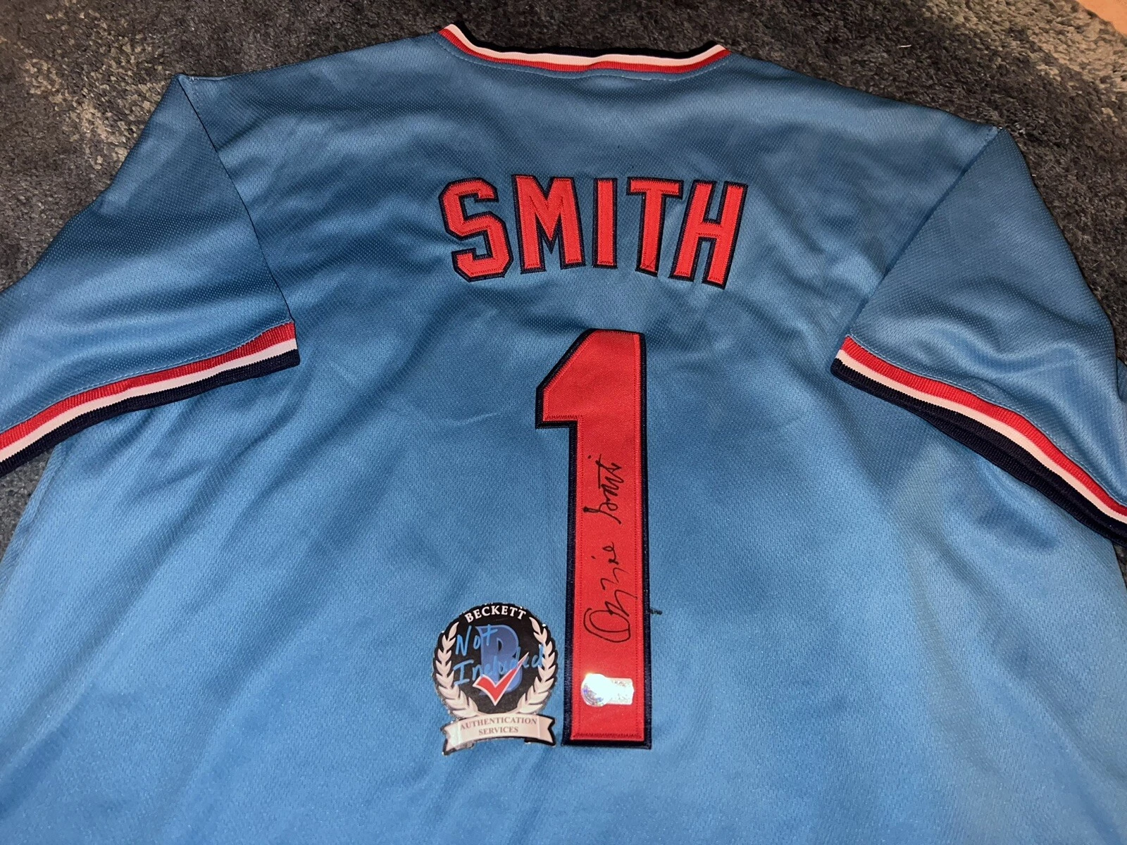 Ozzie Smith Signed St Louis Cardinals Jersey The Wizard Hall Of Fame Beckett #2