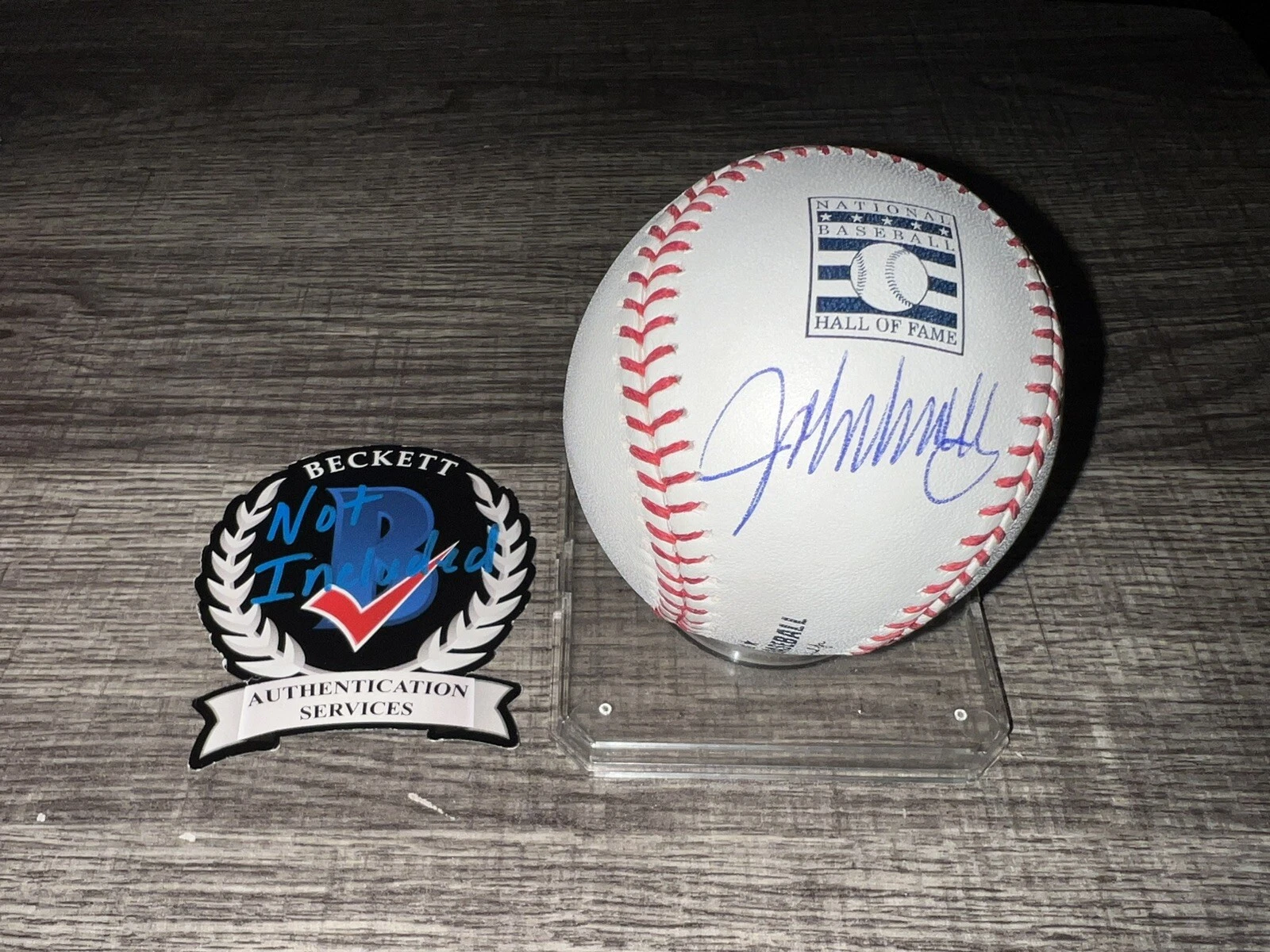 John Smoltz Signed Rawlings Official Hall Of Fame Baseball HOF 2015 Beckett