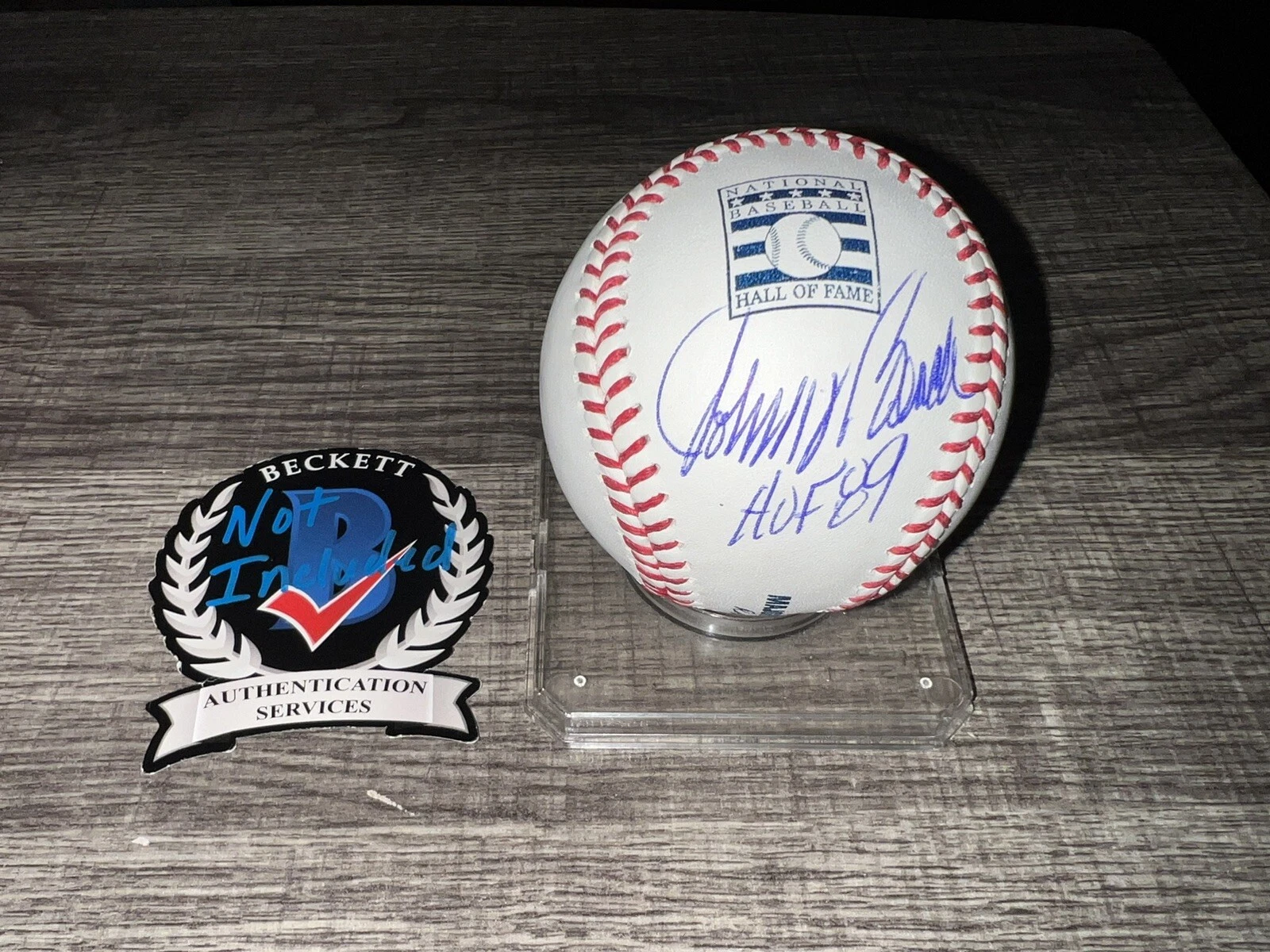 Johnny Bench Signed Rawlings Official Hall Of Fame Baseball HOF 1989 Beckett