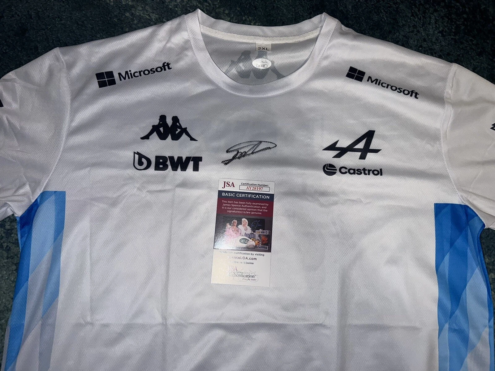 Jack Doohan Signed Alpine T Shirt Formula 1 Superstar 2025 Driver JSA Auth #3