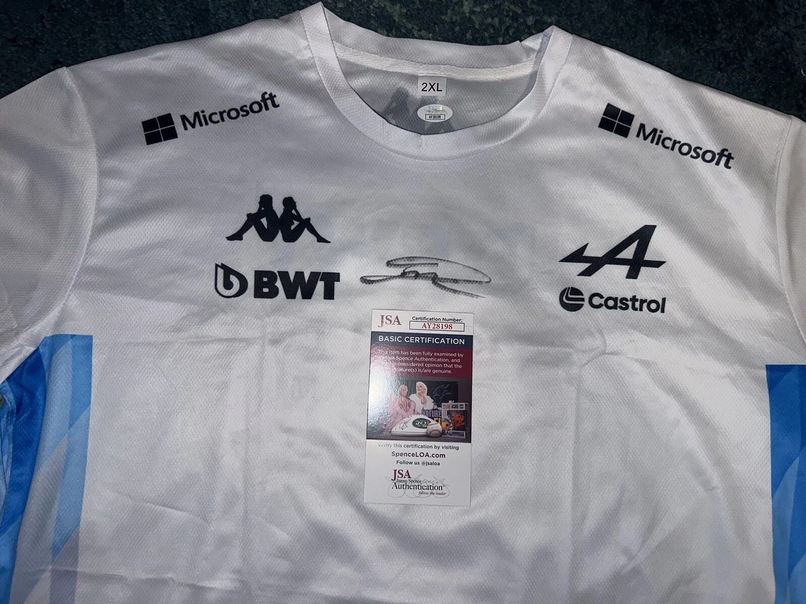 Jack Doohan Signed Alpine T Shirt Formula 1 Superstar 2025 Driver JSA Auth #4