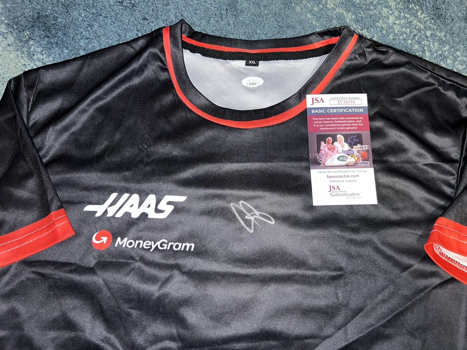 Ollie Bearman Signed Haas Shirt Formula 1 Superstar 2025 Driver Star JSA Auth #3