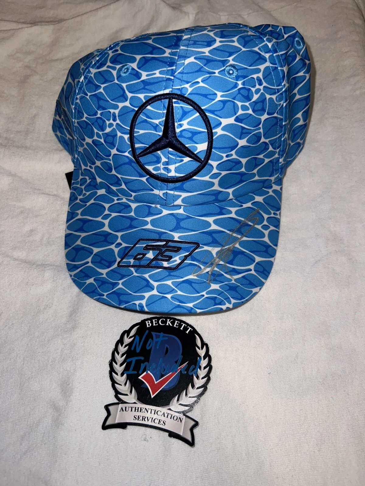 George Russell Signed Mercedes Racing Hat 2023 Miami GP Star Driver Beckett