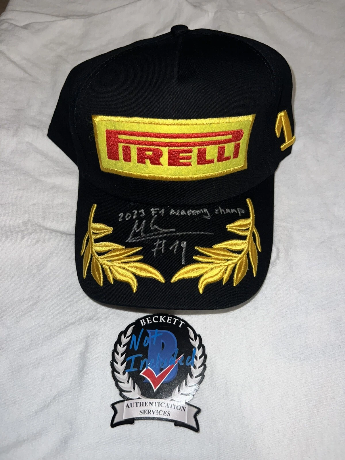 Marta Garcia Lopez Signed Pirelli Podium Hat F1 Star 2023 F1 Academy Champ BAS 2