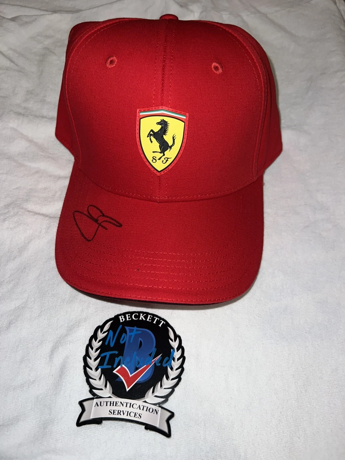 Oliver Bearman Signed Ferrari Racing Hat 2024 Rookie Star Driver Haas Beckett