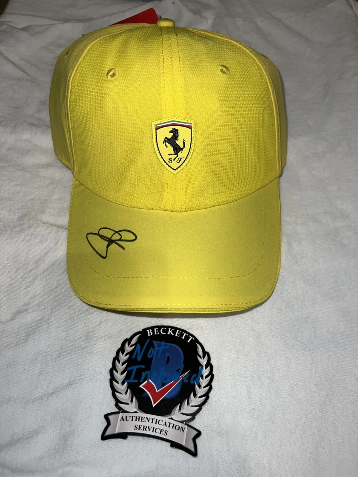 Oliver Bearman Signed Ferrari Racing Hat 2024 Rookie Star Driver Haas Beckett #3