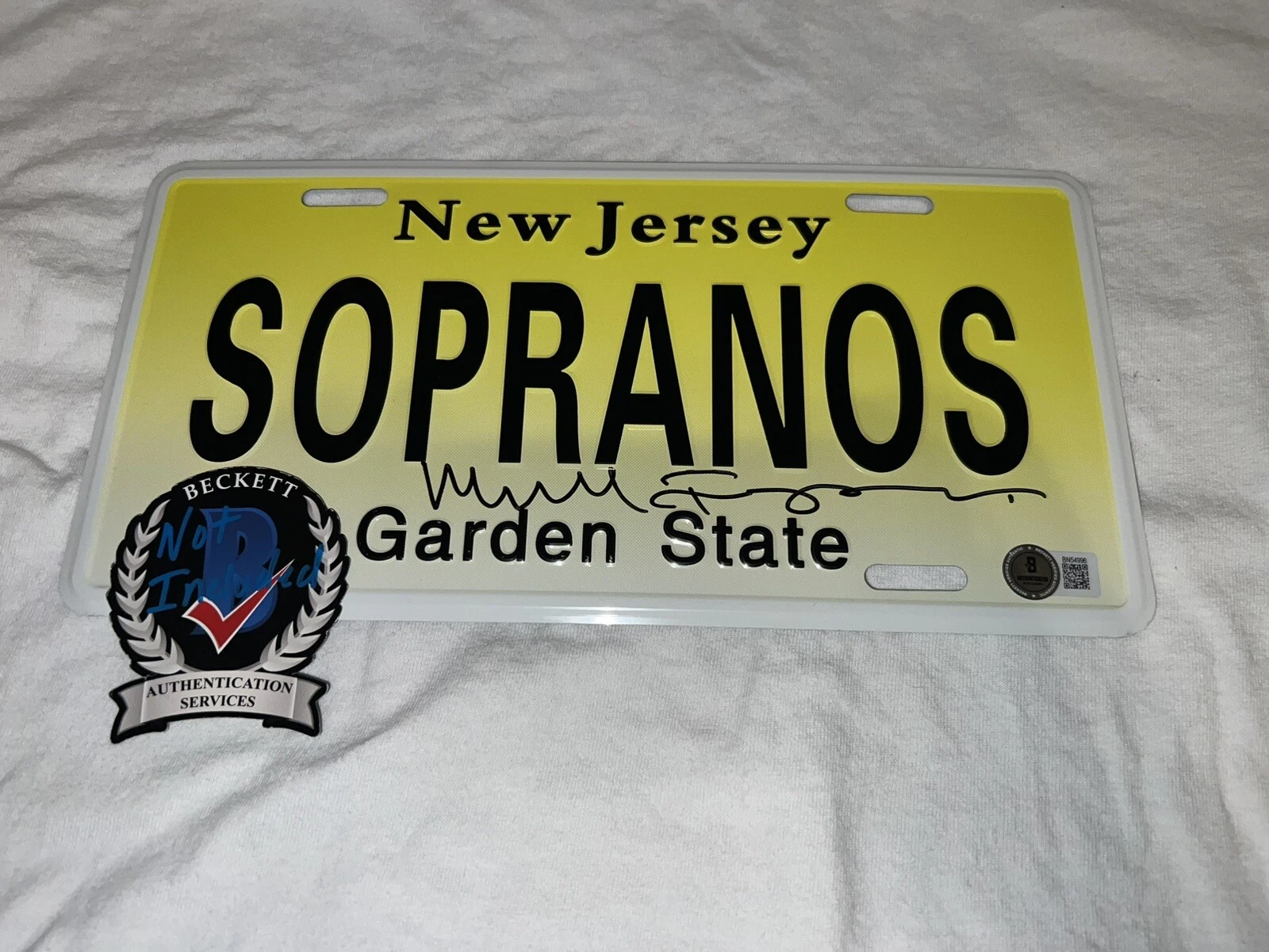 Michael Imperioli Signed Official Sopranos License Plate Hollywood Beckett