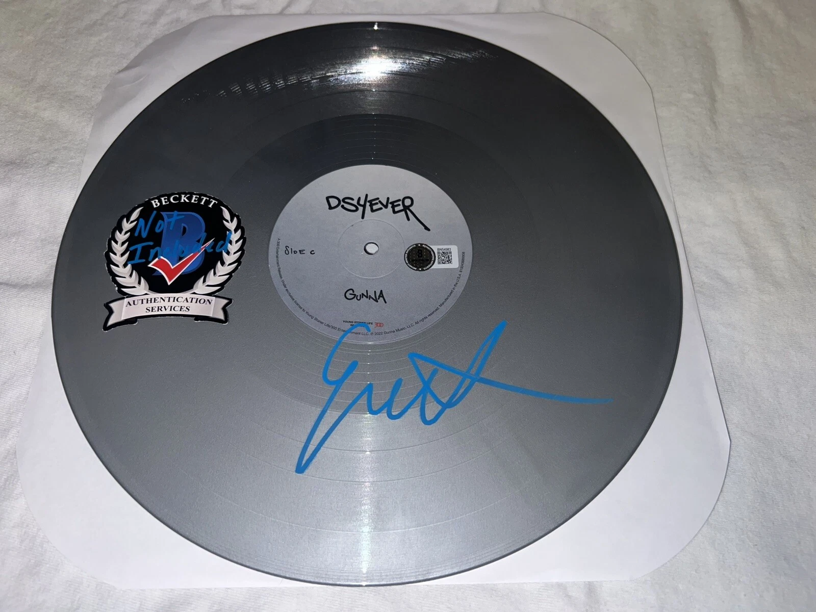Gunna Signed DS4EVER Vinyl Disc Rap Legend Superstar Beckett