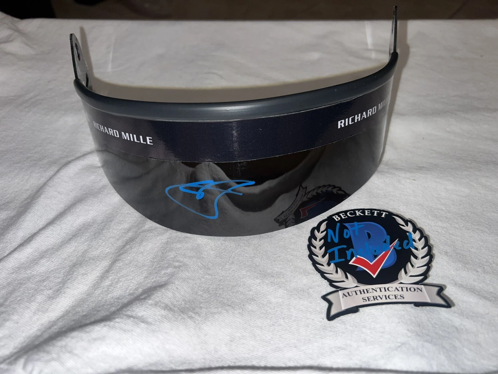 Ollie Oliver Bearman Signed 1:1 Full Size Helmet Visor Only Ferrari Beckett