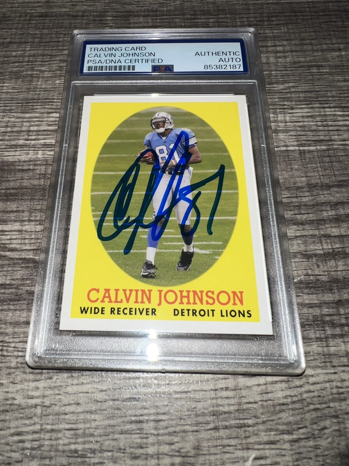Calvin Johnson Signed 2007 Topps Rookje Card Detroit Lions Megatron PSA/DNA