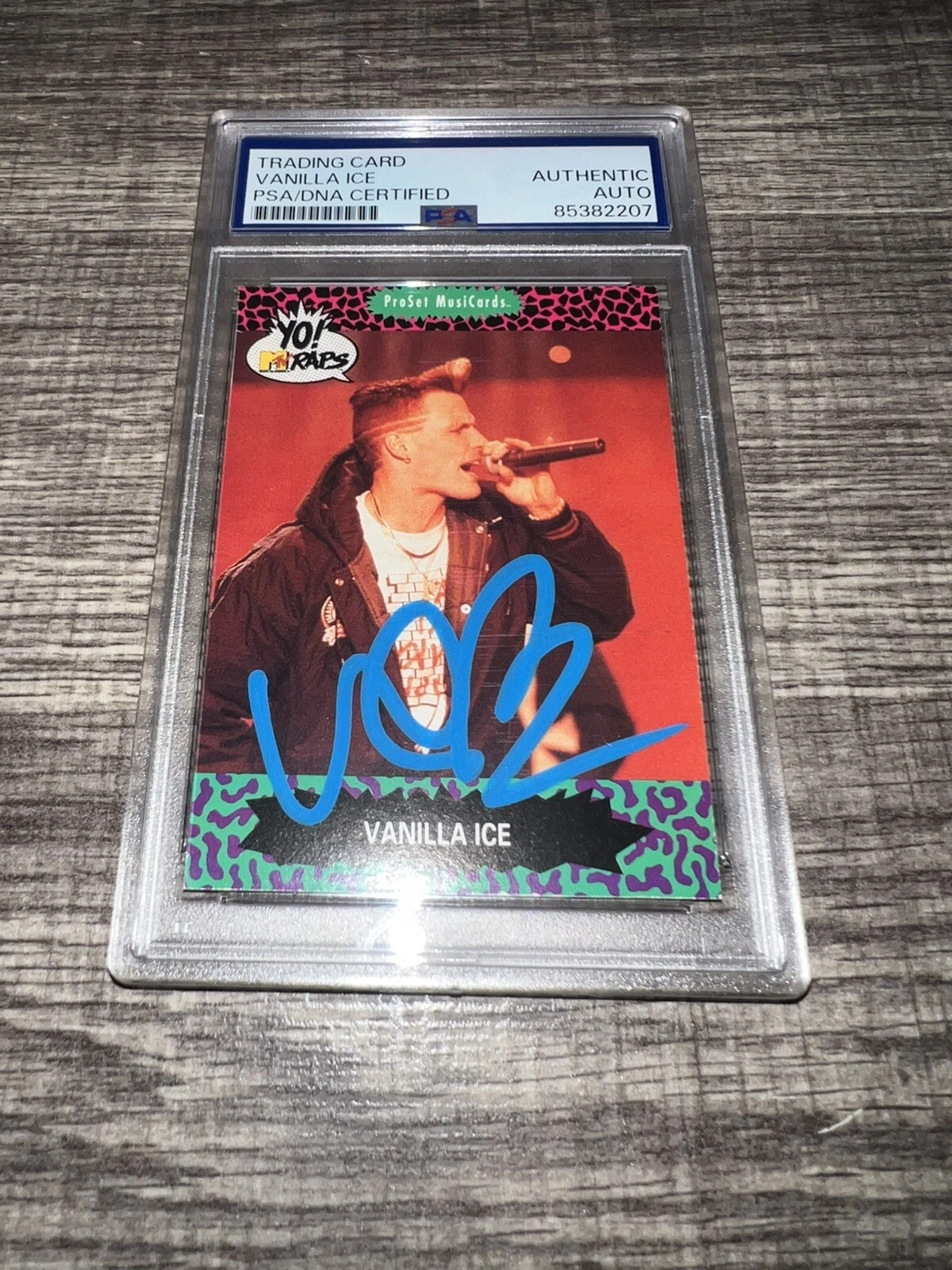 Vanilla Ice Signed 1991 MTV Network Yo Raps Card #88 Superstar PSA/DNA