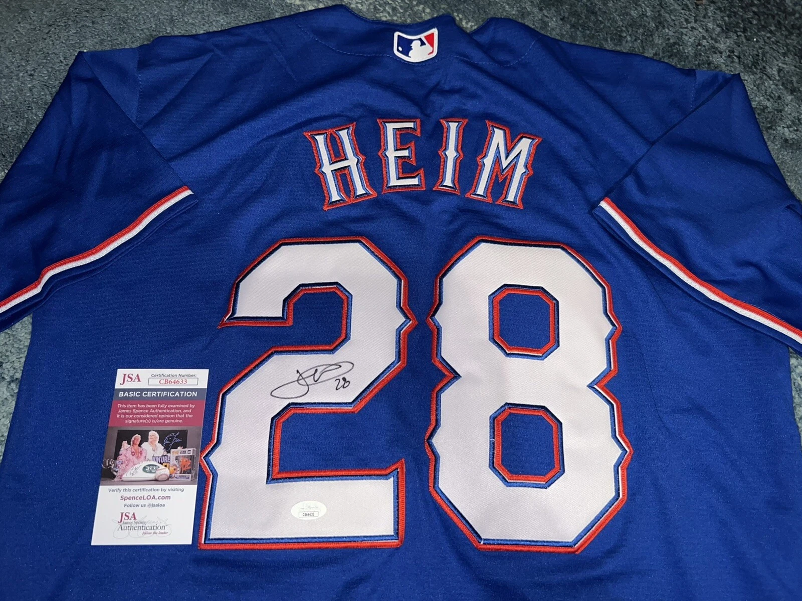 Jonah Heim Signed Texas Rangers Jersey Star Slugger JSA Auth