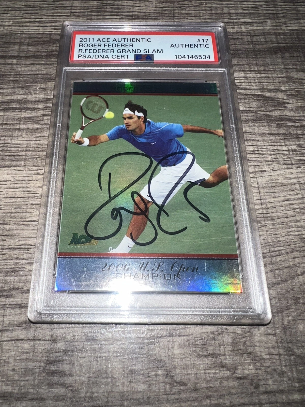 Roger Federer Signed 2011 Ace Authentic Trading Card #17 Grand Slam GOAT PSA/DNA