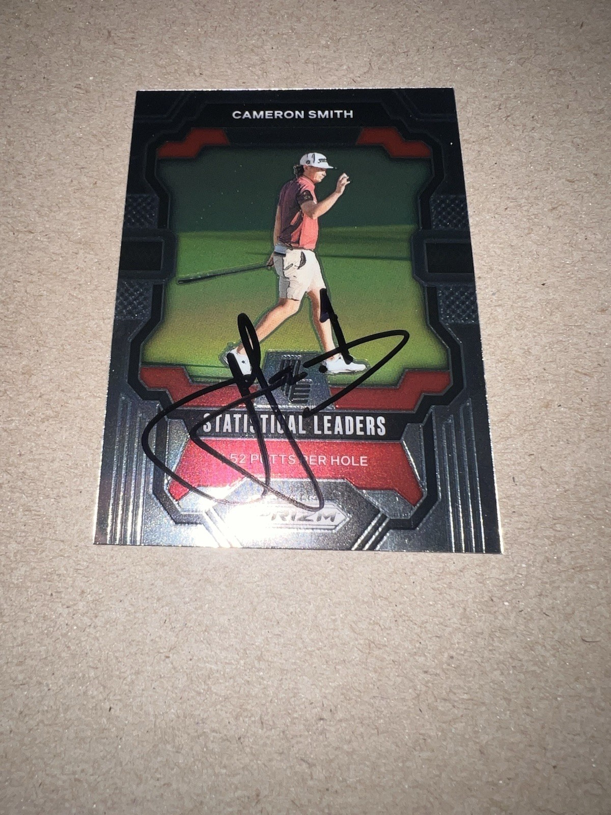 Cam Smith Signed 2024 Panini Prizm Stat Leaders Trading Card (93) LIV Golf