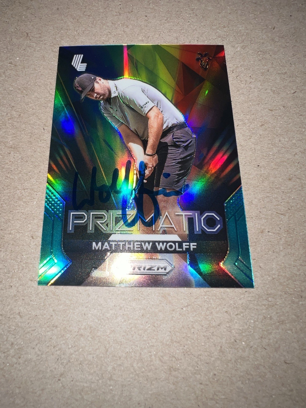 Matthew Wolff Signed 2024 Panini Prizm Prizmatic Teal Prizm /199 Trading Card 9