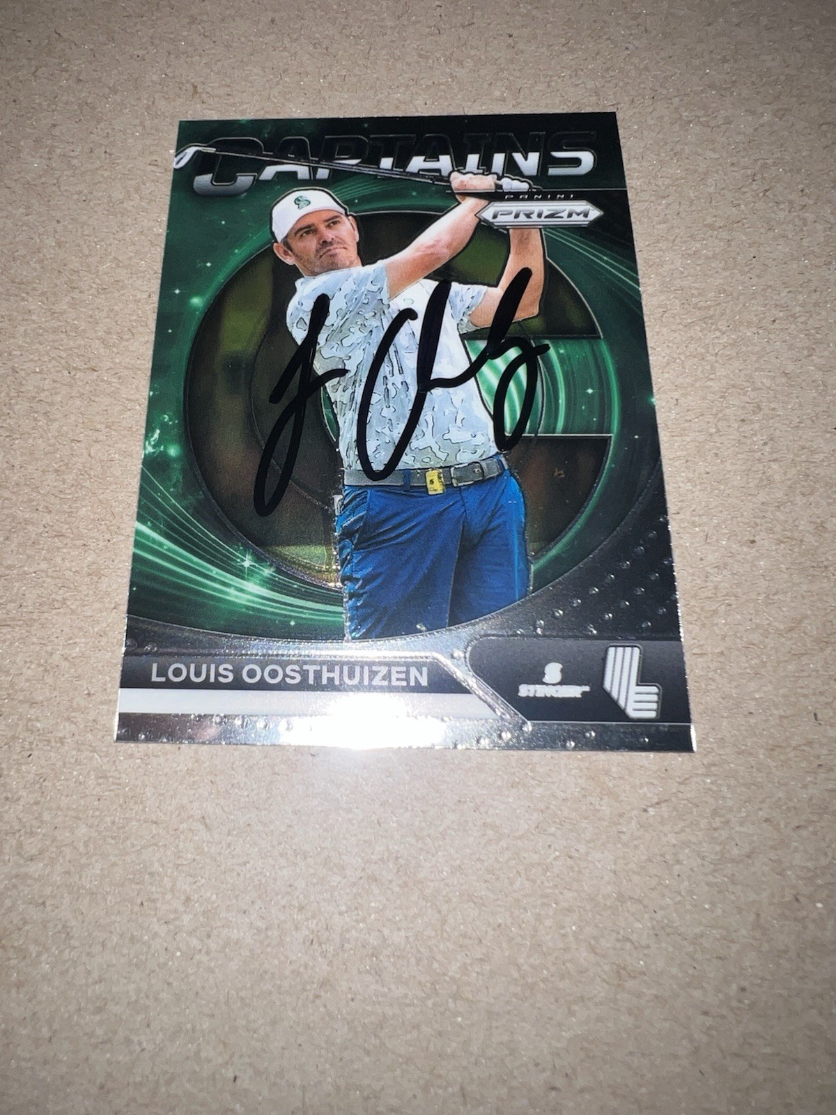 Louis Oosthuizen Signed 2024 Panini Prizm Captains Trading Card (77) LIV Golf