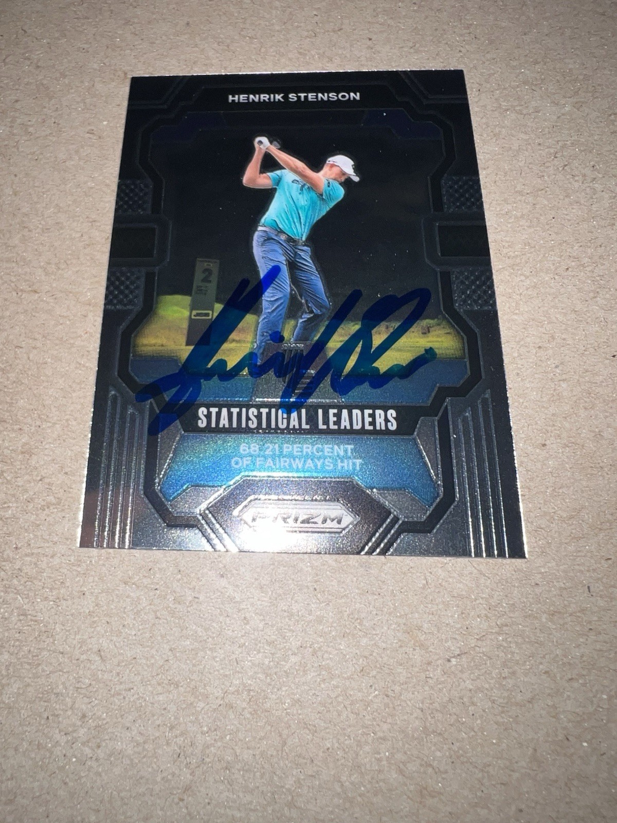 Henrik Stenson Signed 2024 Panini Prizm Trading Card (85) LIV Golf Stat Leader