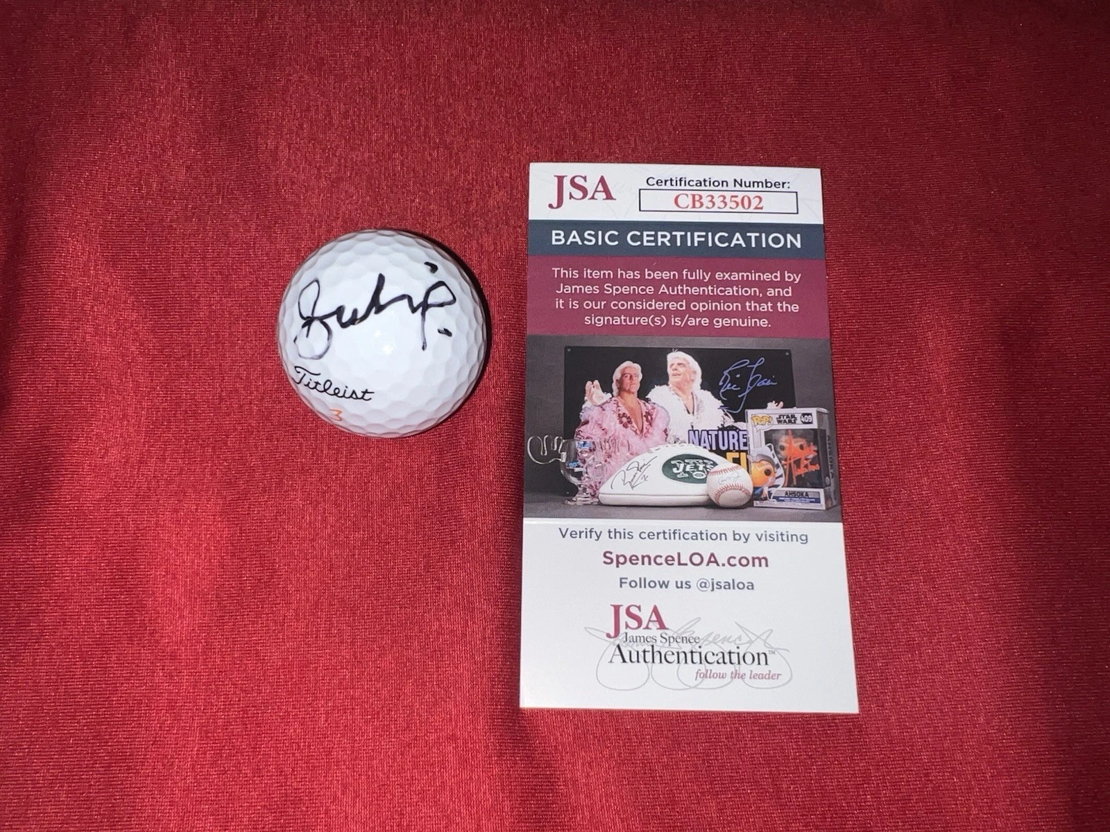 Sahith Theegala Signed Official Titleist Golf Ball PGA Champion JSA Cert