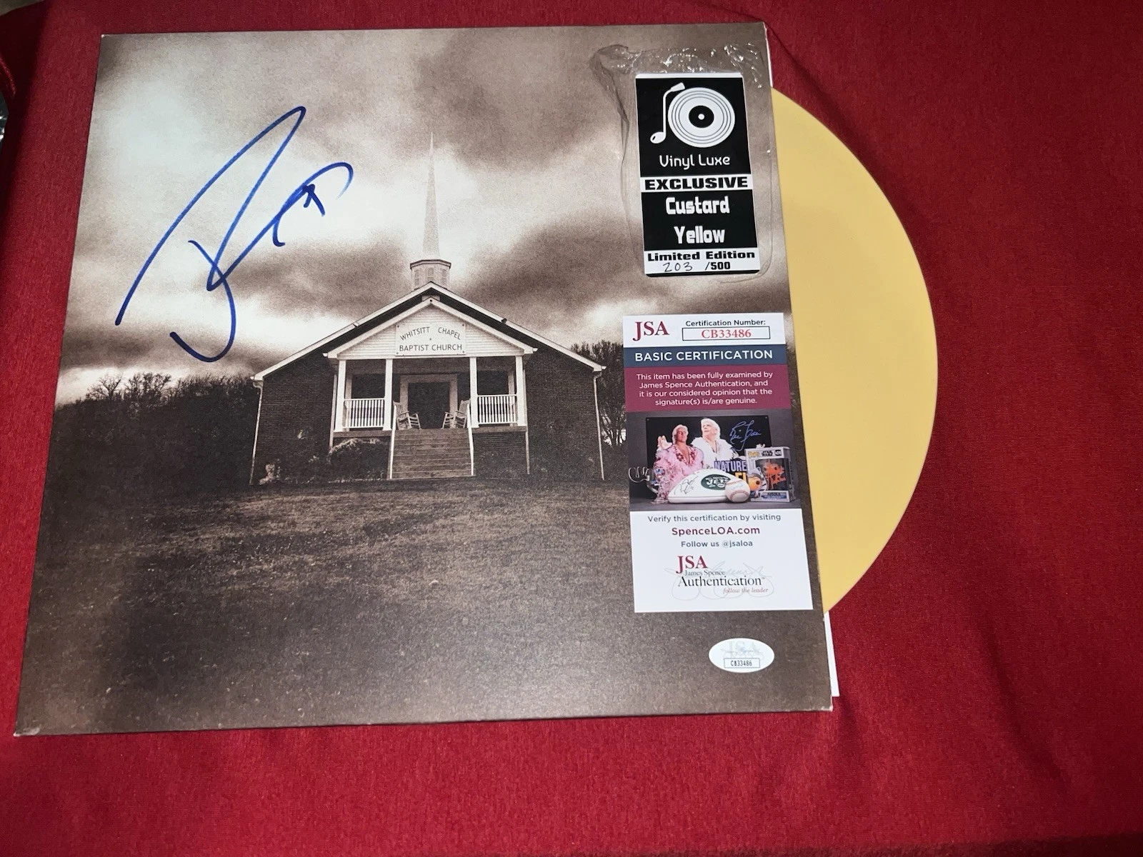 Jelly Roll Signed Whitsitt Chapel Vinyl Album Exclusive Custard Yellow JSA Auth
