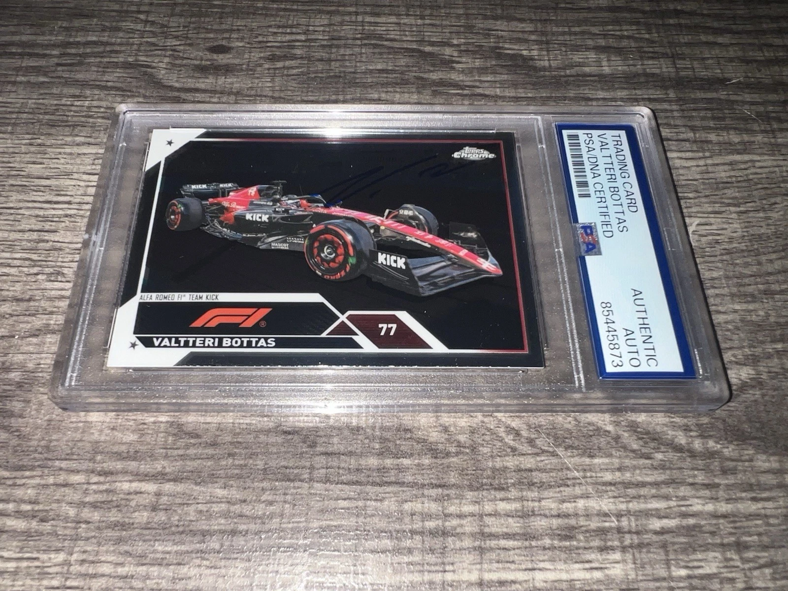 Valtteri Bottas Signed 2023 Topps Chrome F1 Card #118 Alpha Romeo PSA/DNA