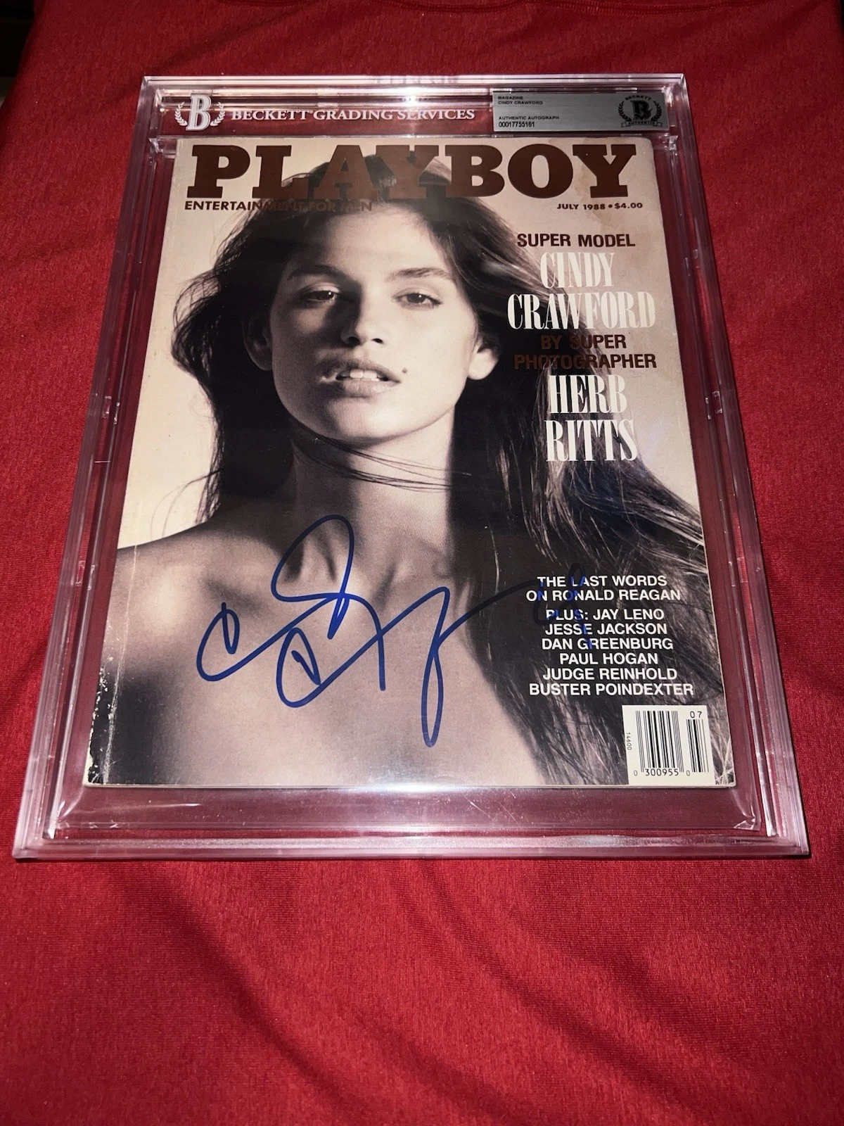 Cindy Crawford Signed Official Playboy Magazine July 1998 Legend Model Beckett