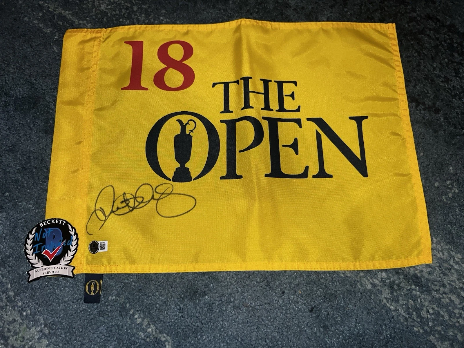 Rory McIlroy Signed Official Undated British Open Championship Flag Beckett #2