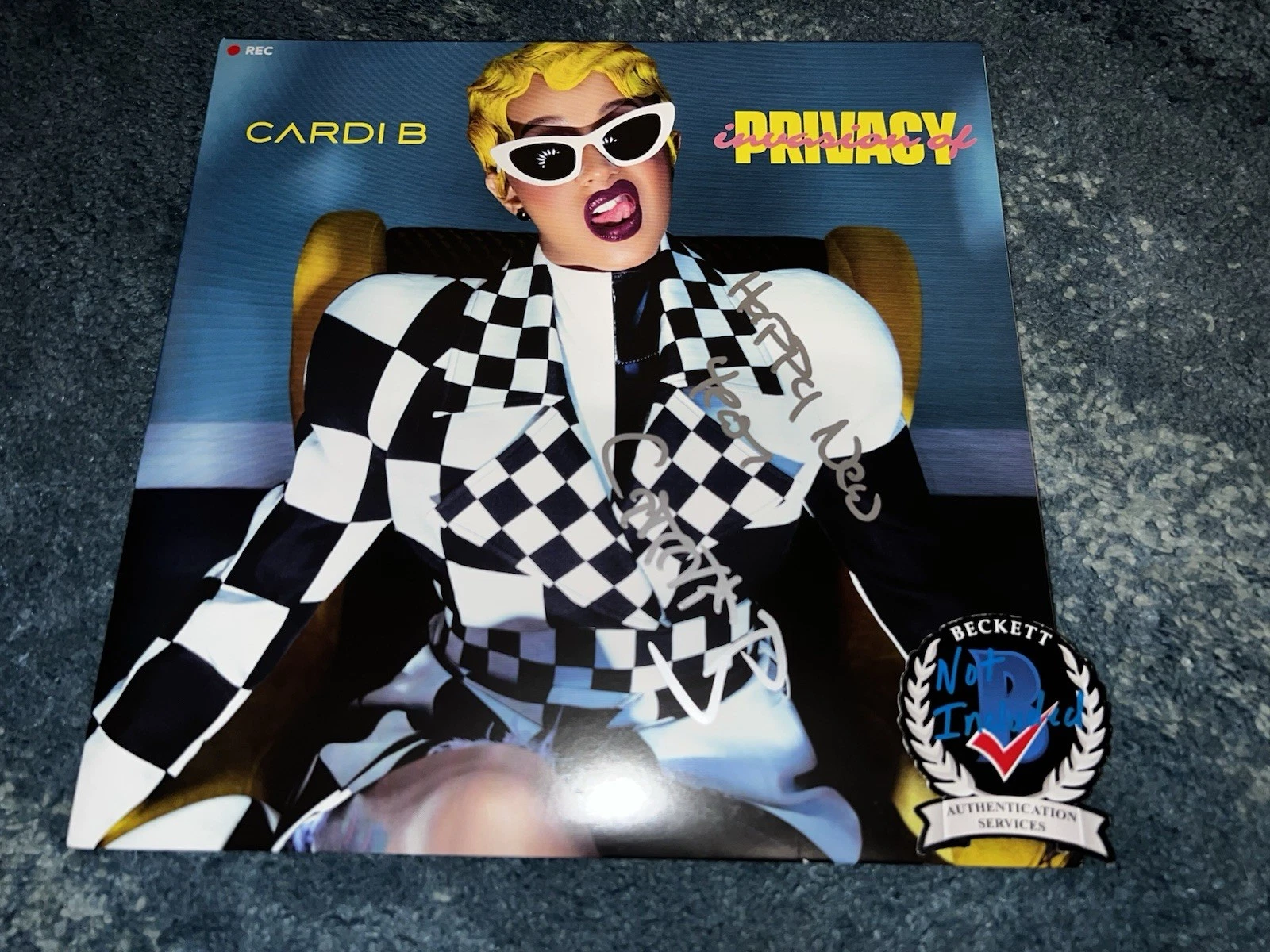 Cardi B Signed Invasion Of Privacy Vinyl Album Rap Superstar Sexy Beckett #2