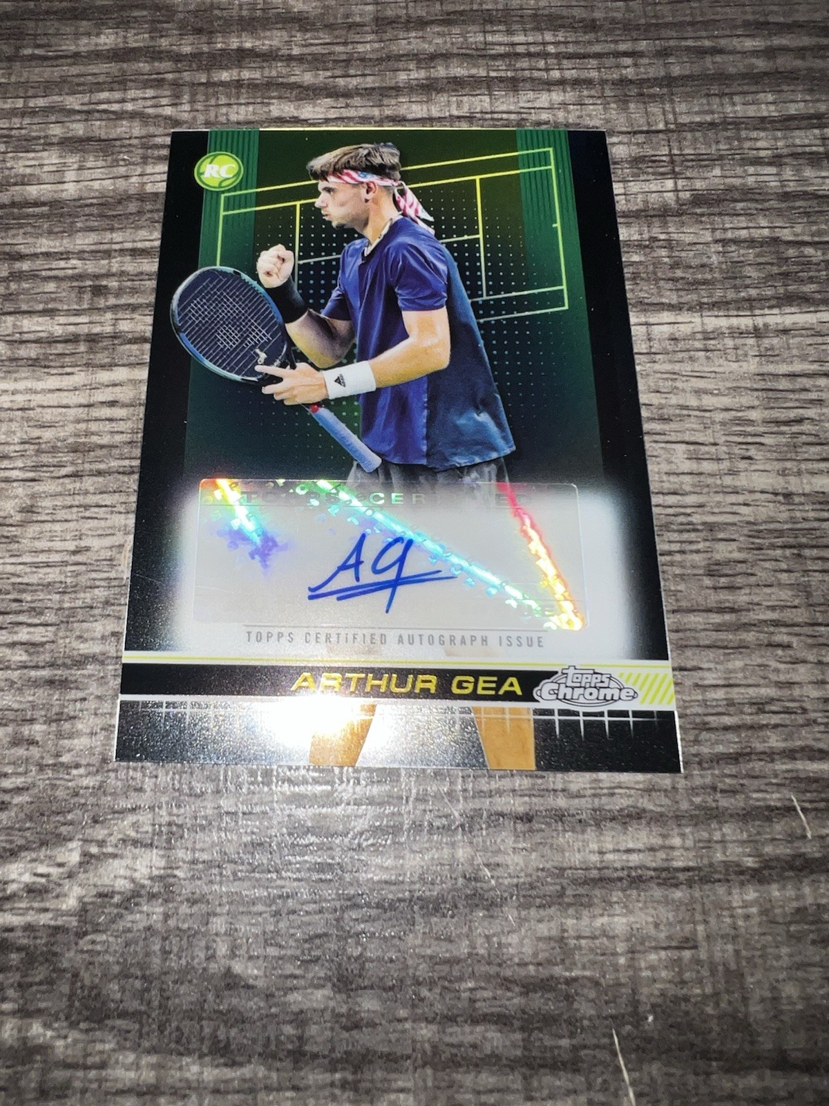 Arthur Gea Signed 2024 Topps Certified Auto Chrome Trading Card 1st Tennis Star