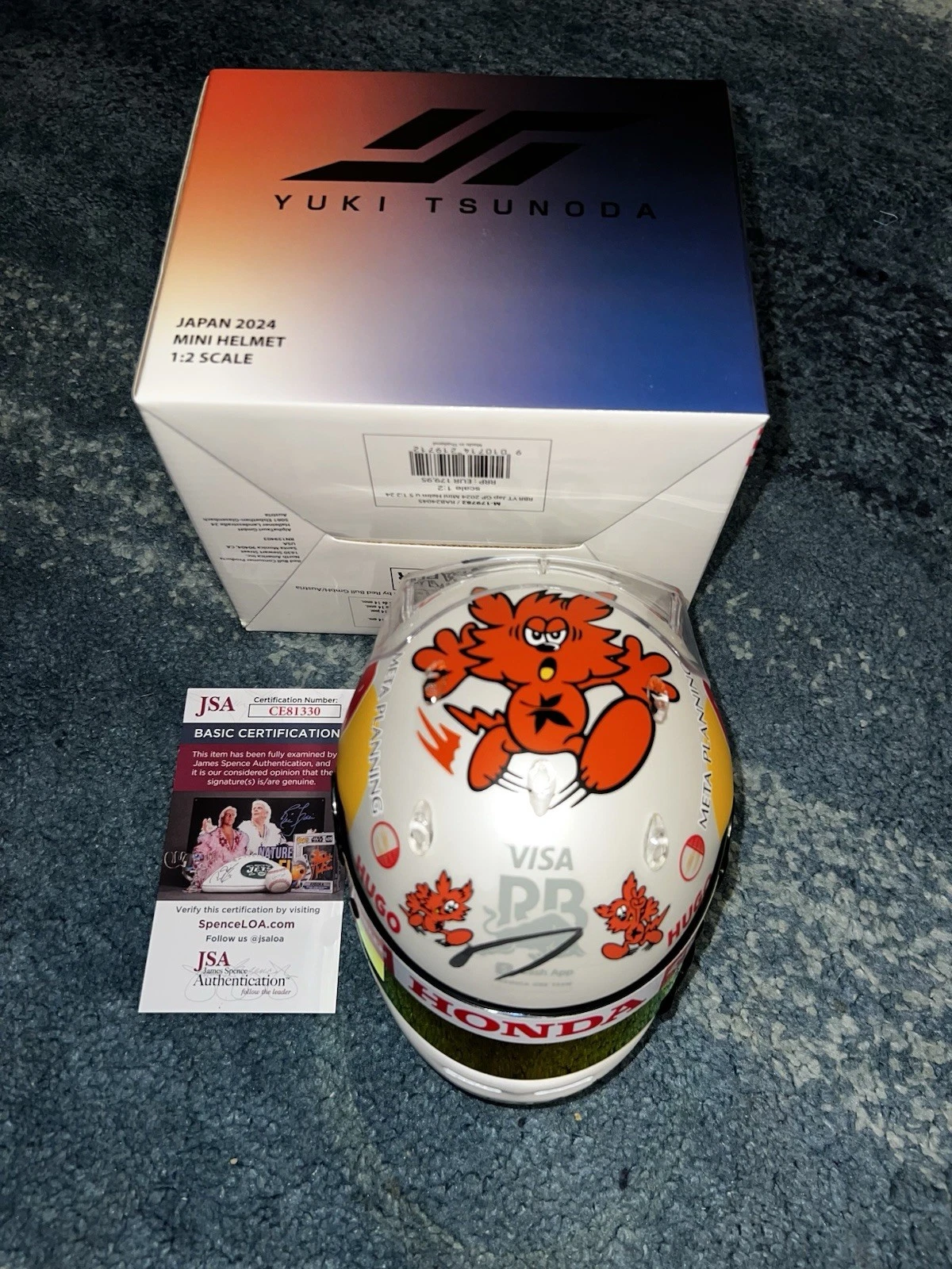 Yuki Tsunoda Signed Official Japan 2024 GP Mini Helmet 1:2 Red Bull JSA Auth