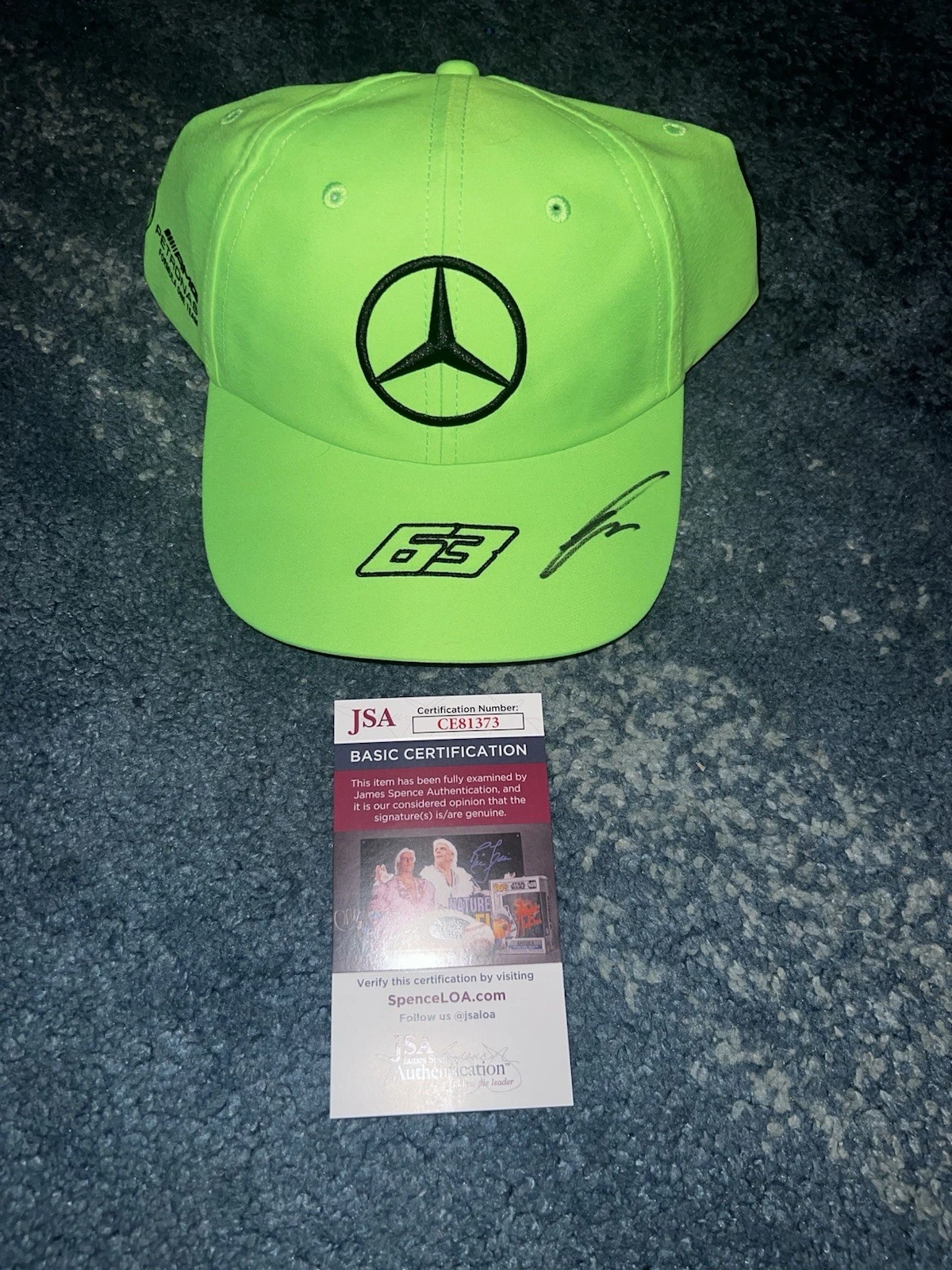 George Russell Signed Official Mercedes Racing 2023 Silverstone Hat #63 JSA Auth
