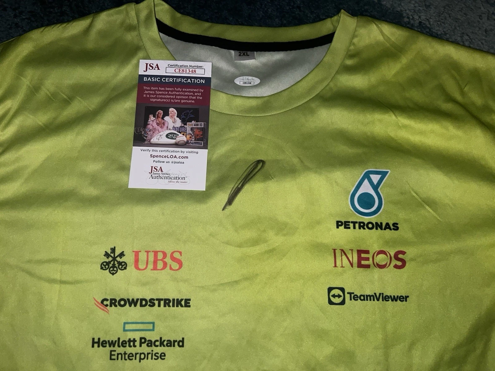 George Russell Signed Mercedes Racing Shirt Formula 1 Superstar JSA Auth