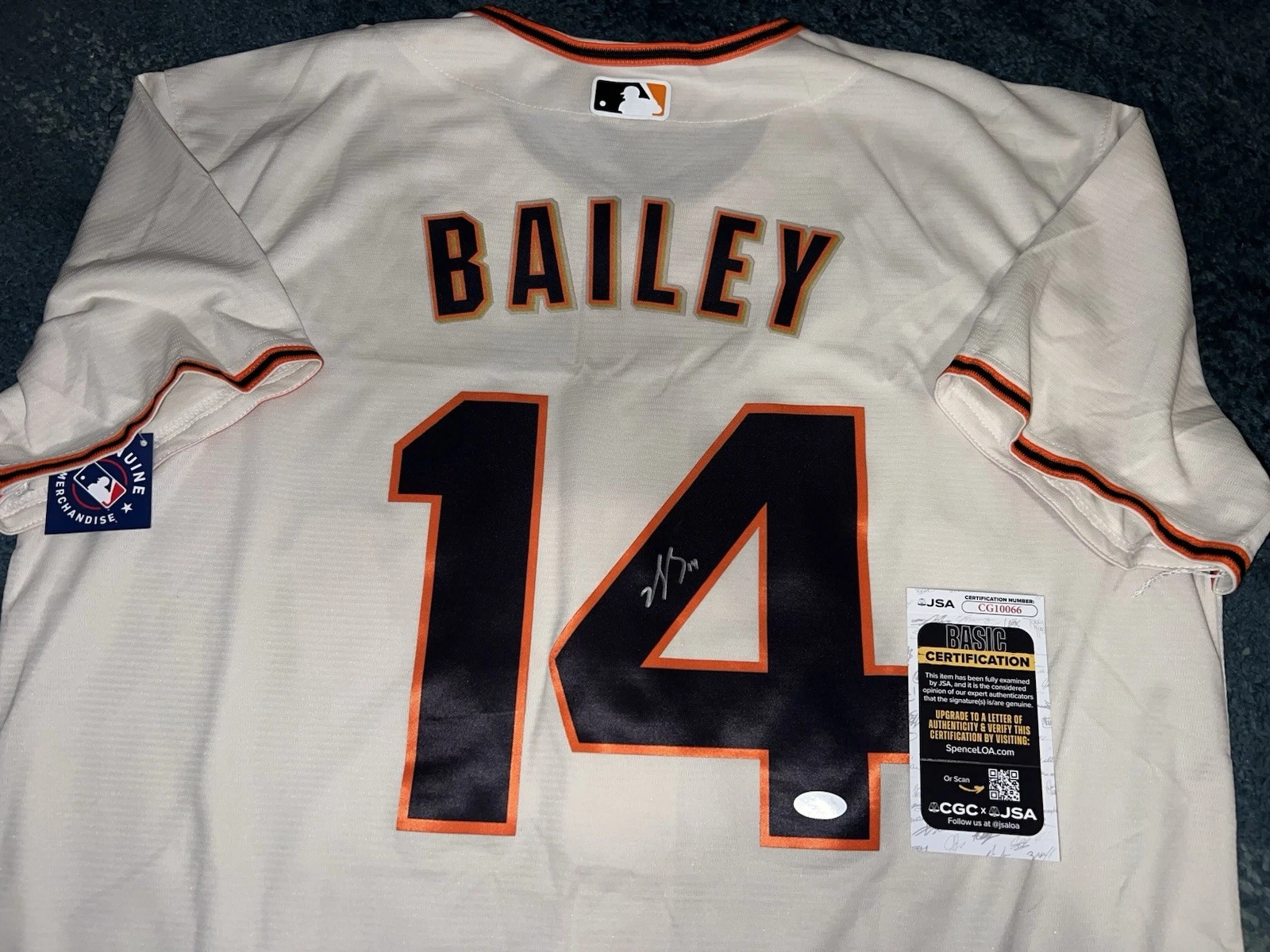 Patrick Bailey Signed San Francisco Giants Jersey Superstar Slugger JSA Auth