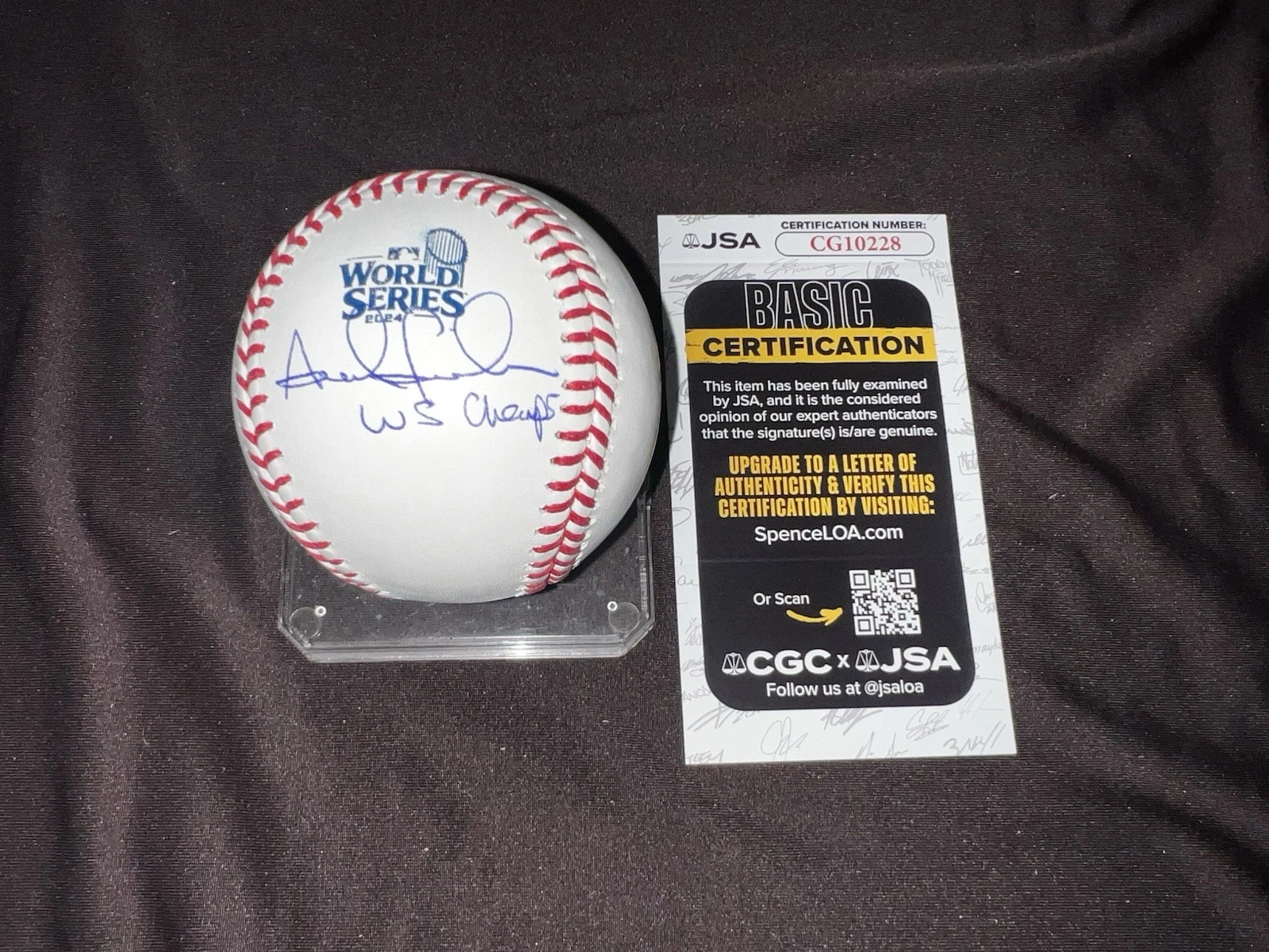 Andrew Friedman Signed Official 2024 World Series Baseball LA Dodgers JSA Auth