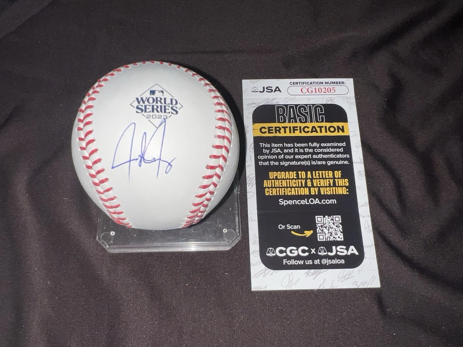 Josh Jung Signed Official 2023 World Series Baseball TX Rangers JSA Auth