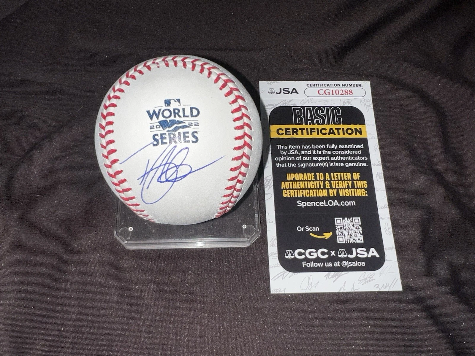 Trey Mancini Signed Official 2022 World Series Baseball HOU Astros JSA Auth