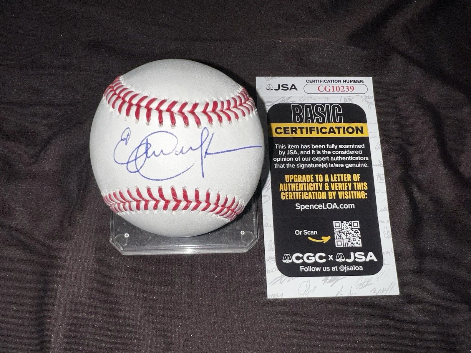 Eric Dickerson Signed Official Major League Baseball St Louis Rams JSA Auth