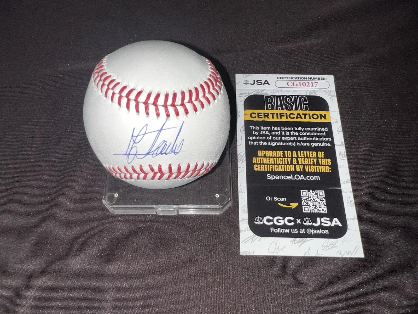 Emiliano Teodo Signed Official Major League Baseball Texas Rangers Ace JSA Auth