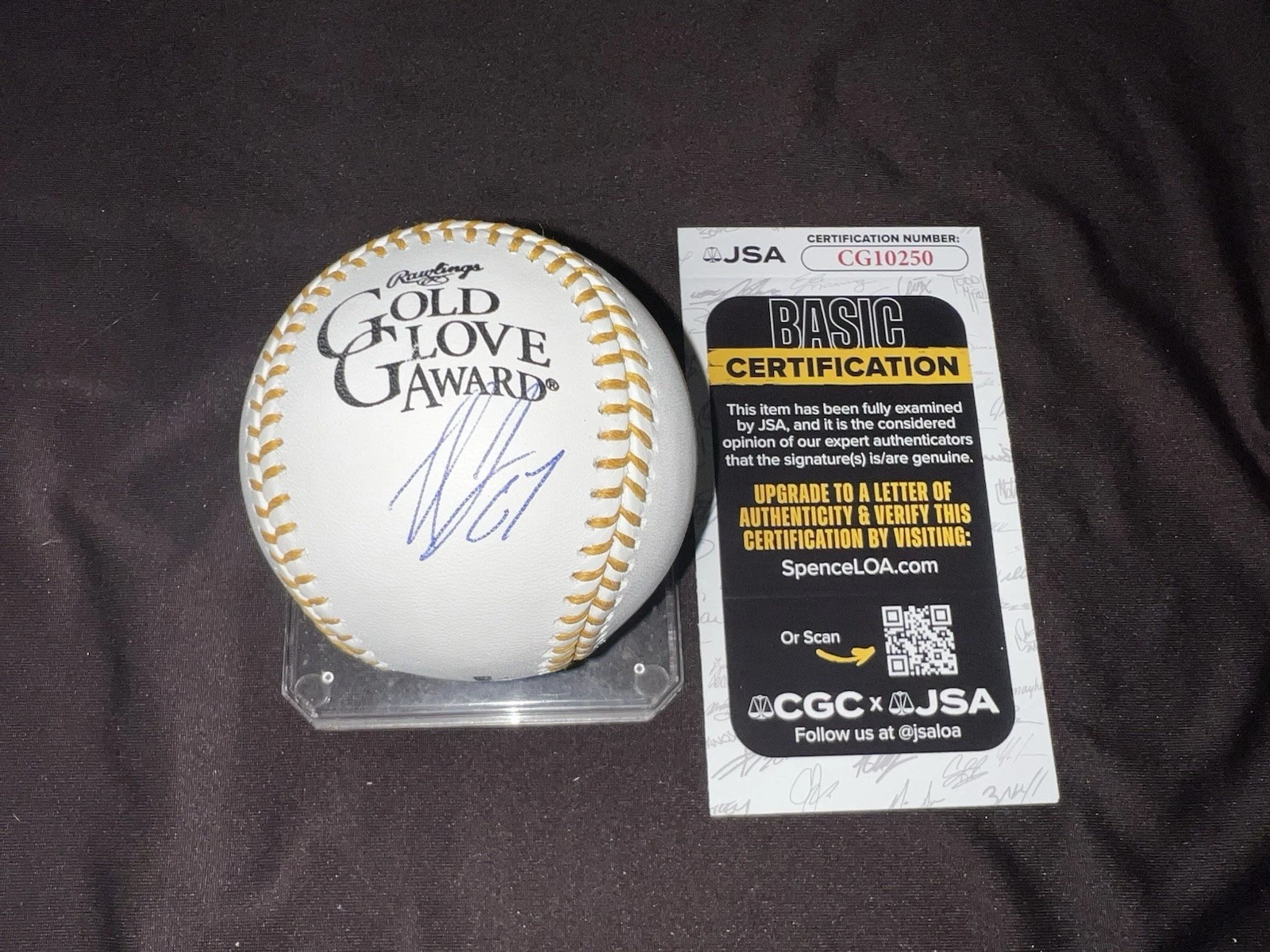 Seth Lugo Signed Official Gold Glove Baseball Kansas City Royals JSA Auth #2