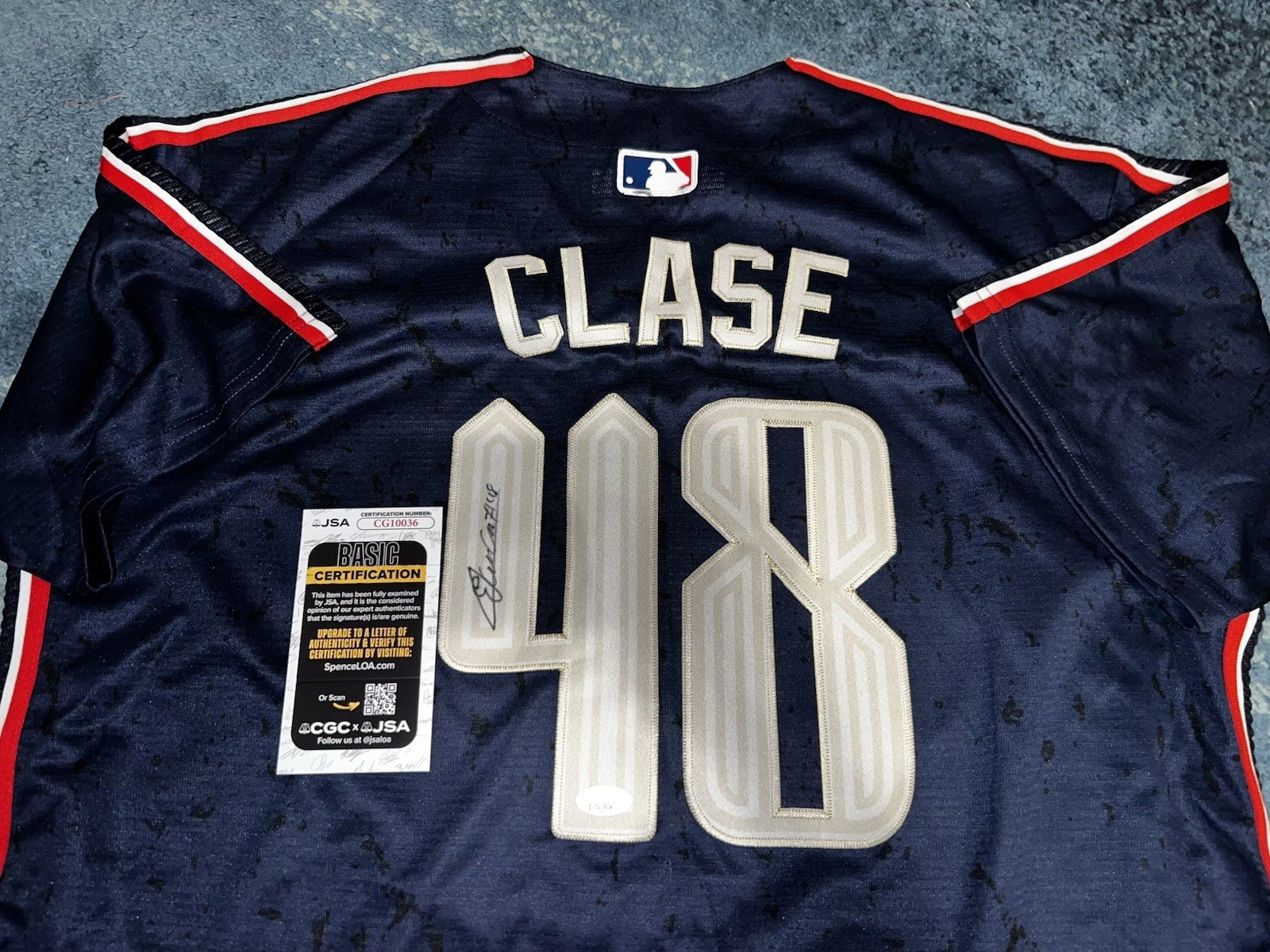 Emmanuel Clase Signed Cleveland Guardians Jersey All Star Ace JSA Auth