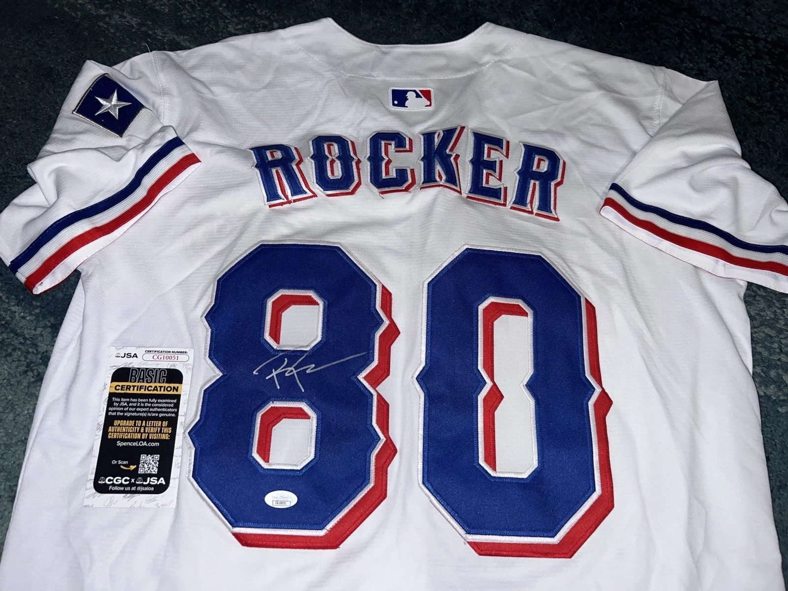 Kumar Rocker Signed Texas Rangers Jersey All Star Ace Vanderbilt JSA Auth