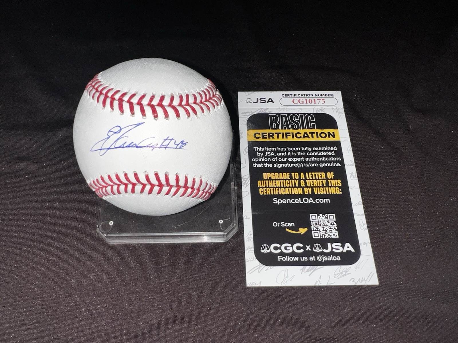 Emmanuel Clase Signed Official Major League Baseball CLE Guardians JSA Auth