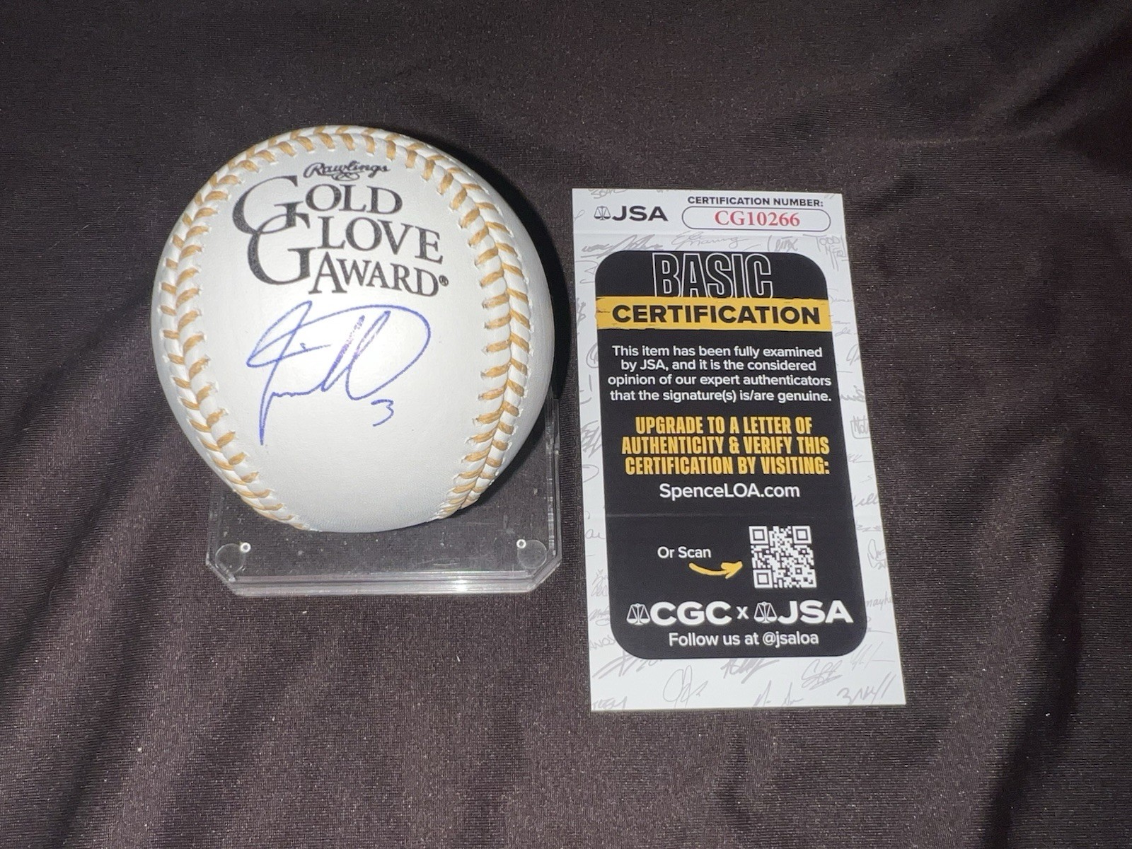 Jackson Merrill Signed Official Gold Glove Baseball San Diego Padres JSA Auth
