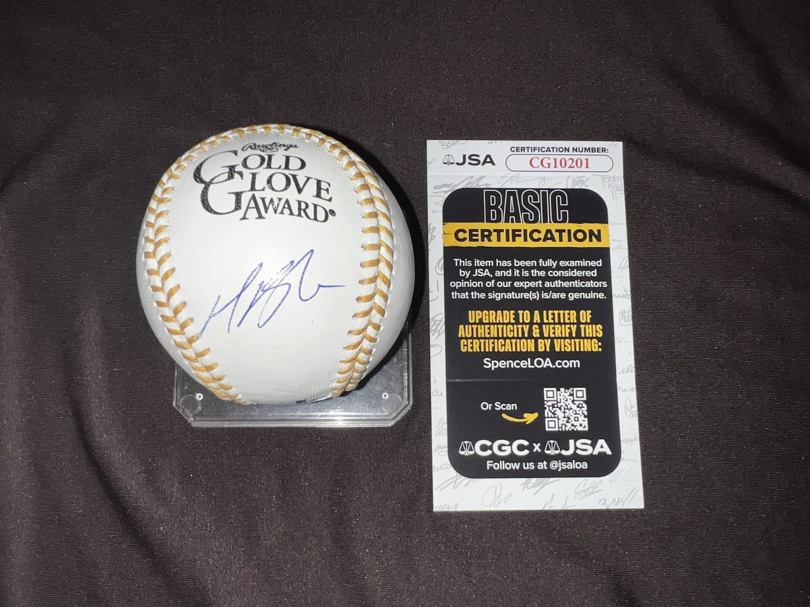 Michael Busch Signed Official Gold Glove Baseball Chicago Cubs Star JSA Auth