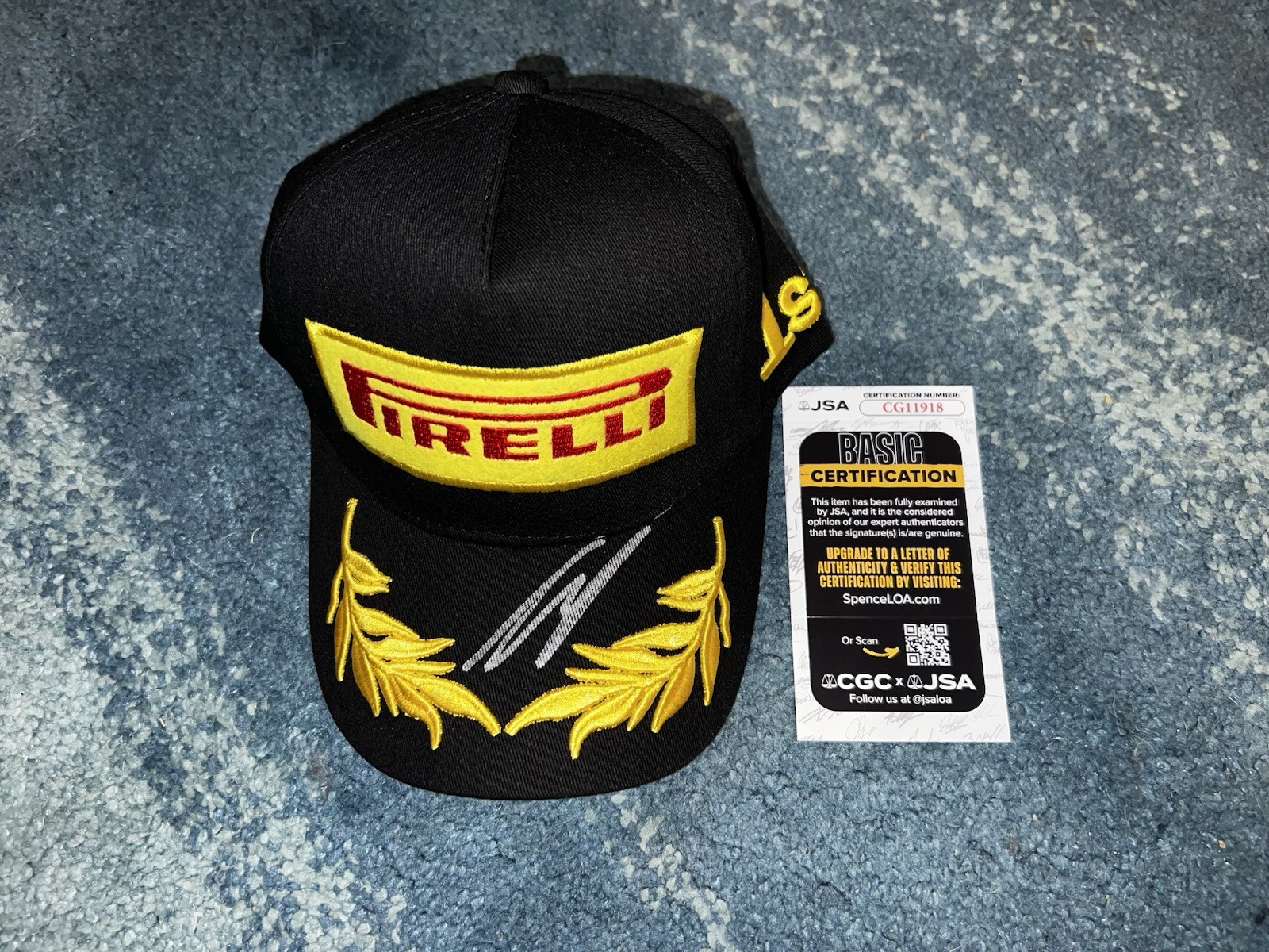 Liam Lawson Signed Pirelli Podium Hat F1 Star Racing Bulls Rookie JSA Auth