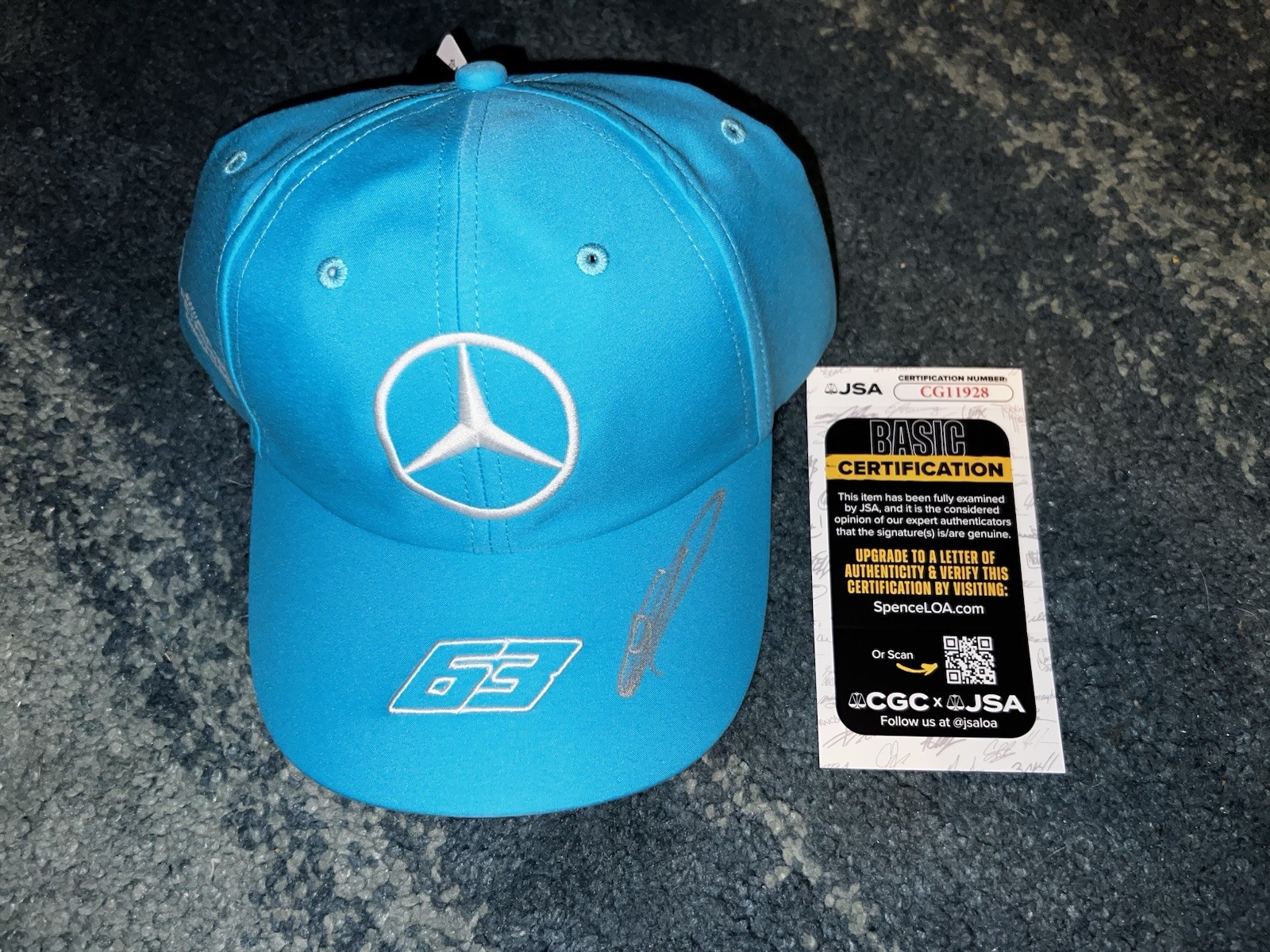 George Russell Signed Official Mercedes Racing Hat 23 Season Petronas JSA Auth