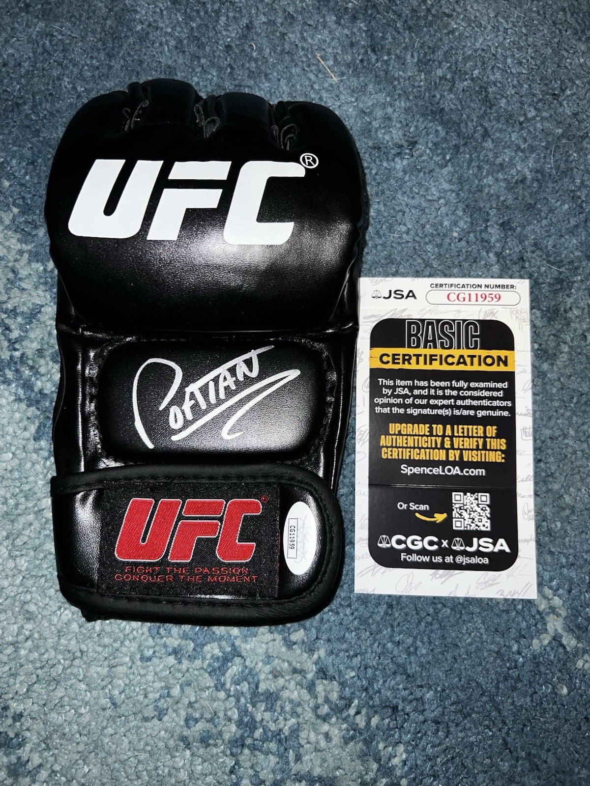 Alex Pereira Signed UFC Glove UFC Poatan Legend Champ JSA Auth #2